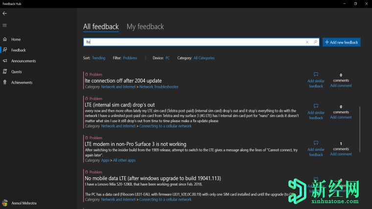 微软阻止使用LTE调制解调器的设备接收Windows 2020年5月10日更新