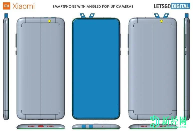 小米通过斜角弹出式摄像头获得了新的智能手机设计专利