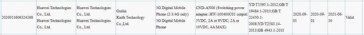 华为Nova 7 SE的新版本Dimensity 800U可能即将推出