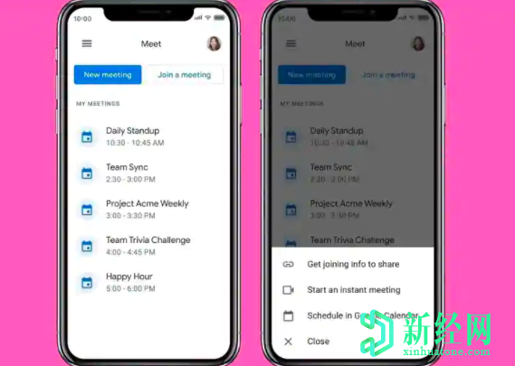 在Android和iOS上重新设计的Google Meet应用