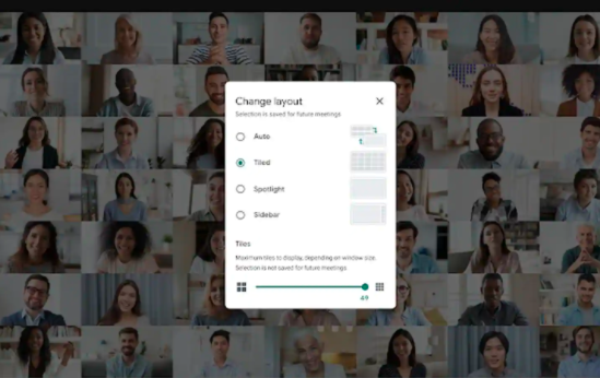 Google Meet用户最多可以同时看到49个人，并且还推出了背景模糊功能