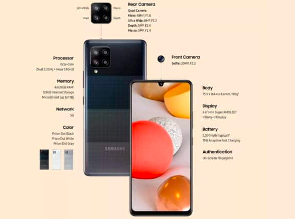 三星Galaxy A42是支持5G的最便宜的三星手机