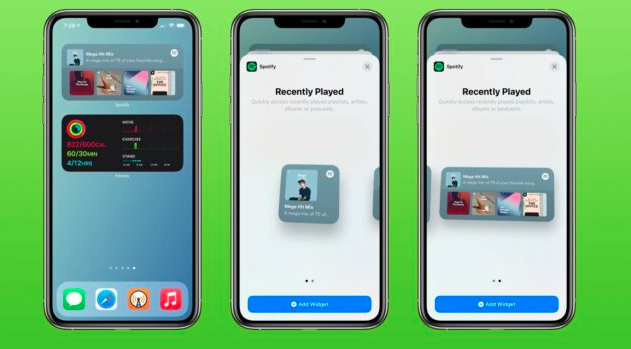 Spotify发布了对iPhone iOS 14的小部件支持