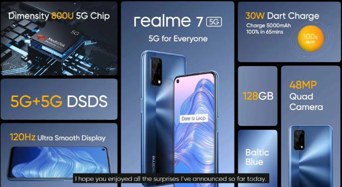 Realme 7 5G推出！这是功能和价格