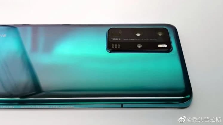 照片显示未发布的Aurora Green Huawei P40 Pro原型