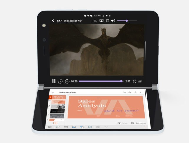 微软Surface Duo支持同时打开两个网站