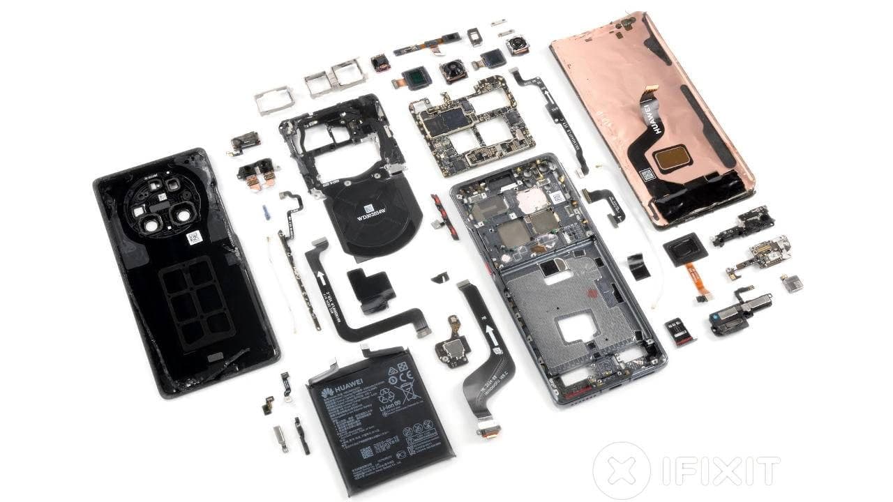 华为Mate 40 Pro iFixit拆解显示可维修性一塌糊涂
