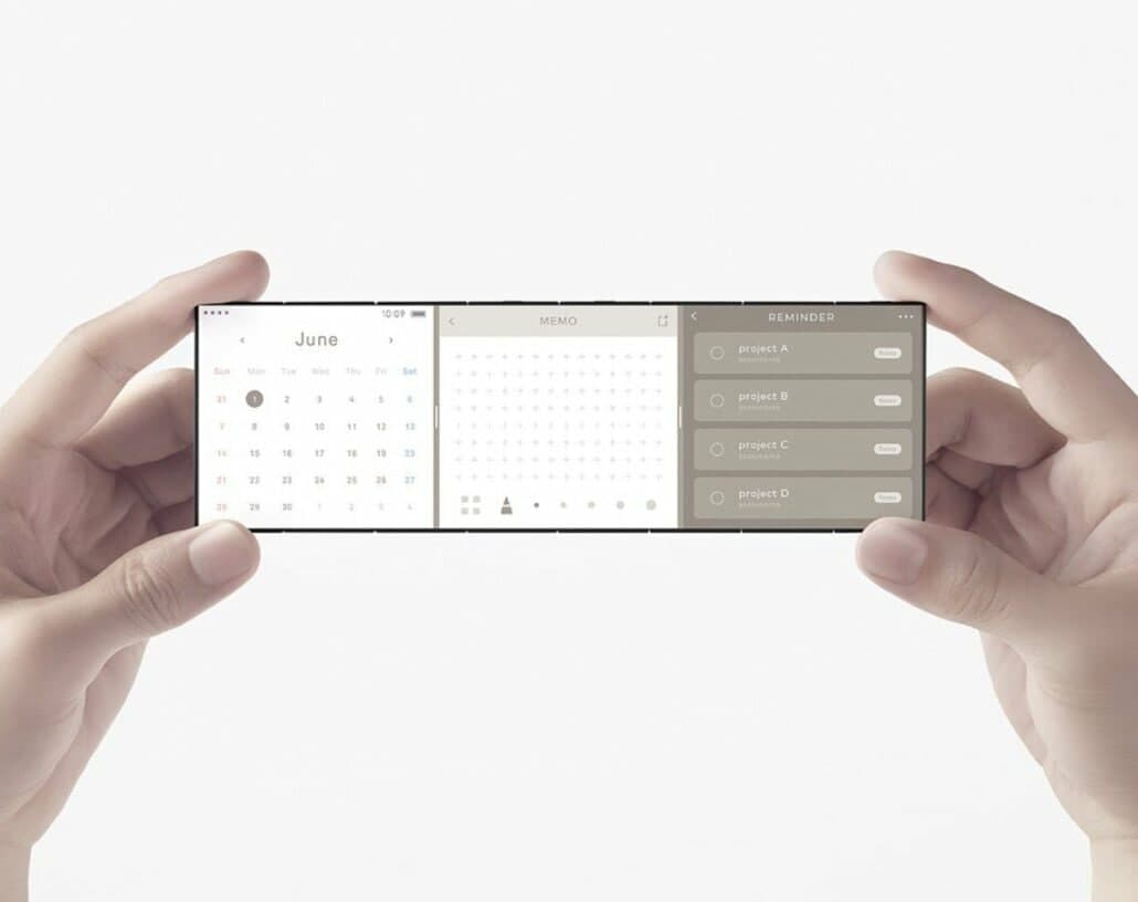 OPPO展示具有独特的三折智能手机概念图