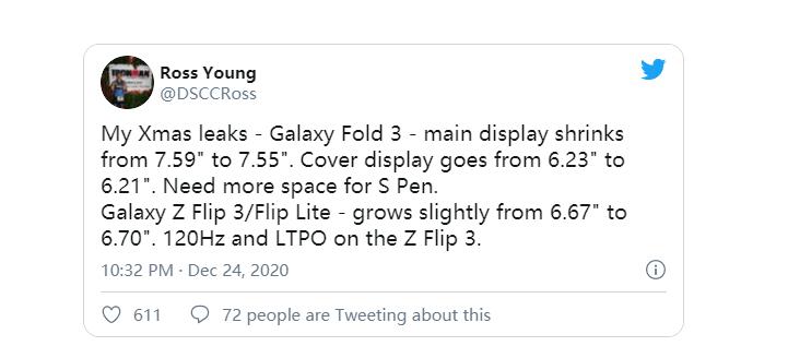 三星Galaxy Z Fold 3 S Pen整合可能需要权衡