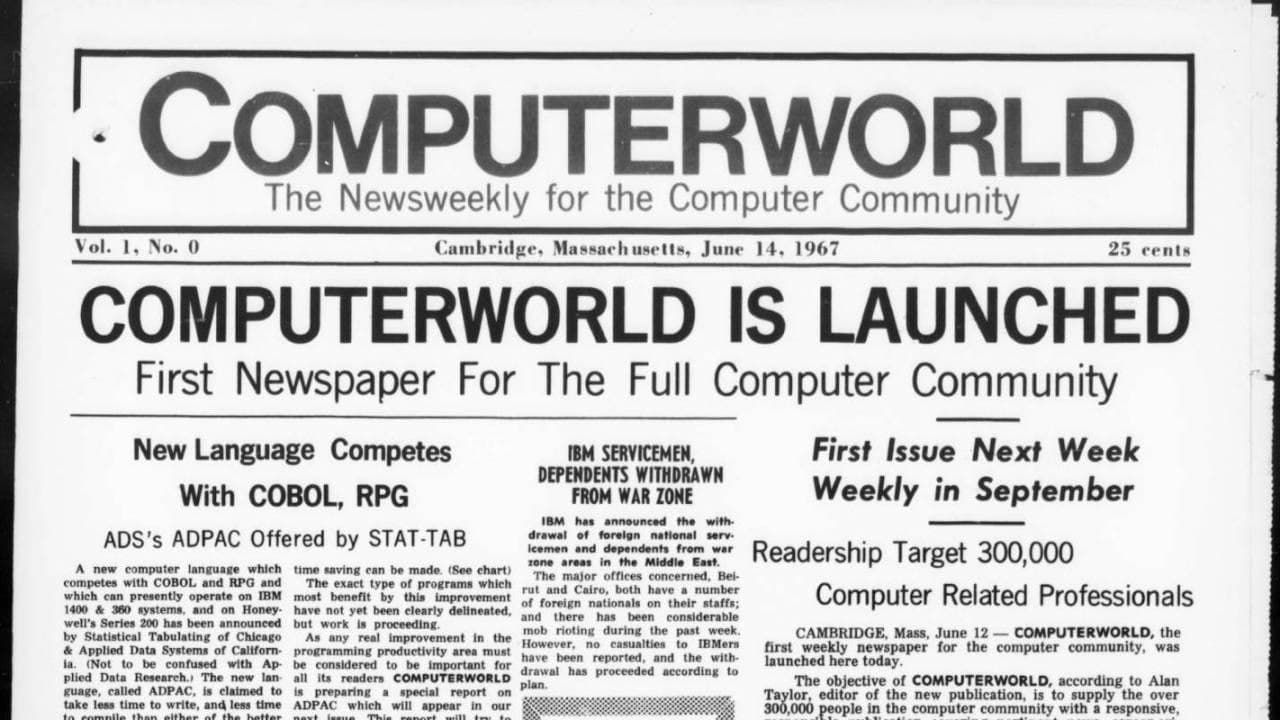 Internet Archive从缩微胶卷中添加了高质量的Computerworld内容