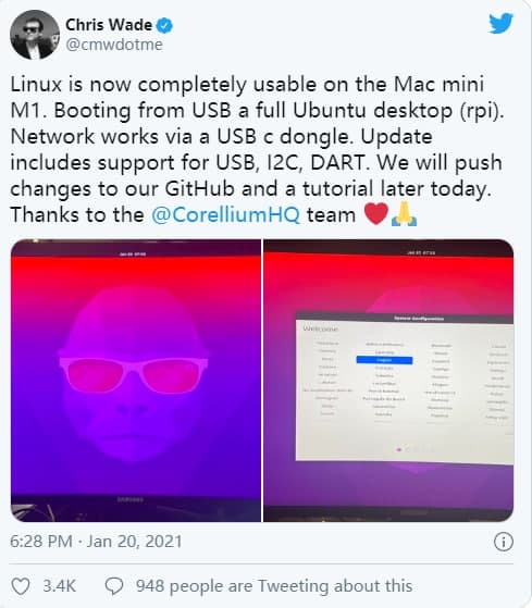 借助Corellium，Apple M1 Macs现在可以运行Ubuntu Linux