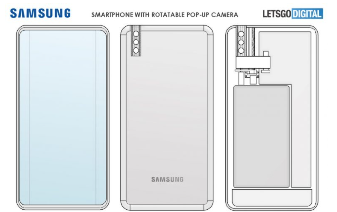 三星获得旋转弹出式摄像头系统拍摄自拍的专利