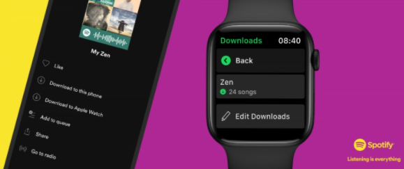 Spotify在Apple Watch上添加离线音乐下载