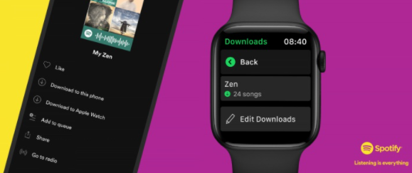 Spotify在Apple Watch上增加了离线音乐下载