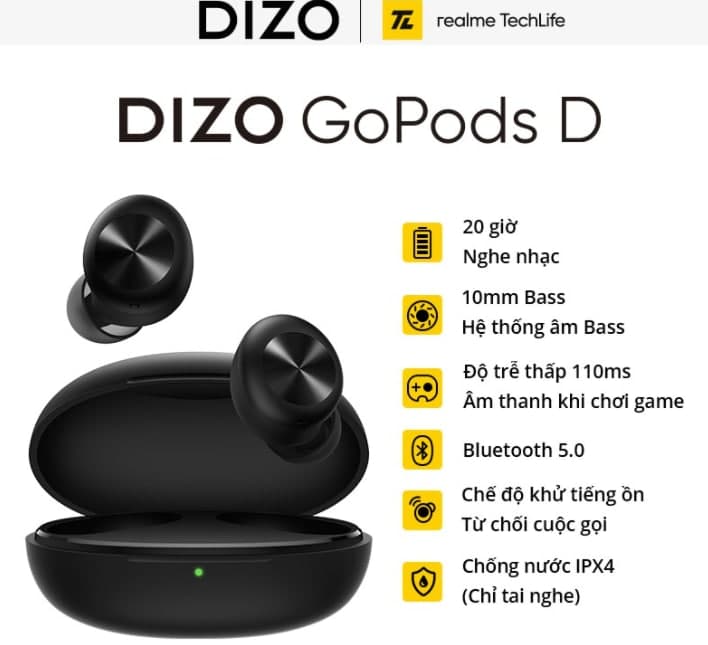 Realme子品牌Dizo  GoPods、Dizo  GoPods  D、Dizo  Watch在推出前已经在越南电商网站上市了