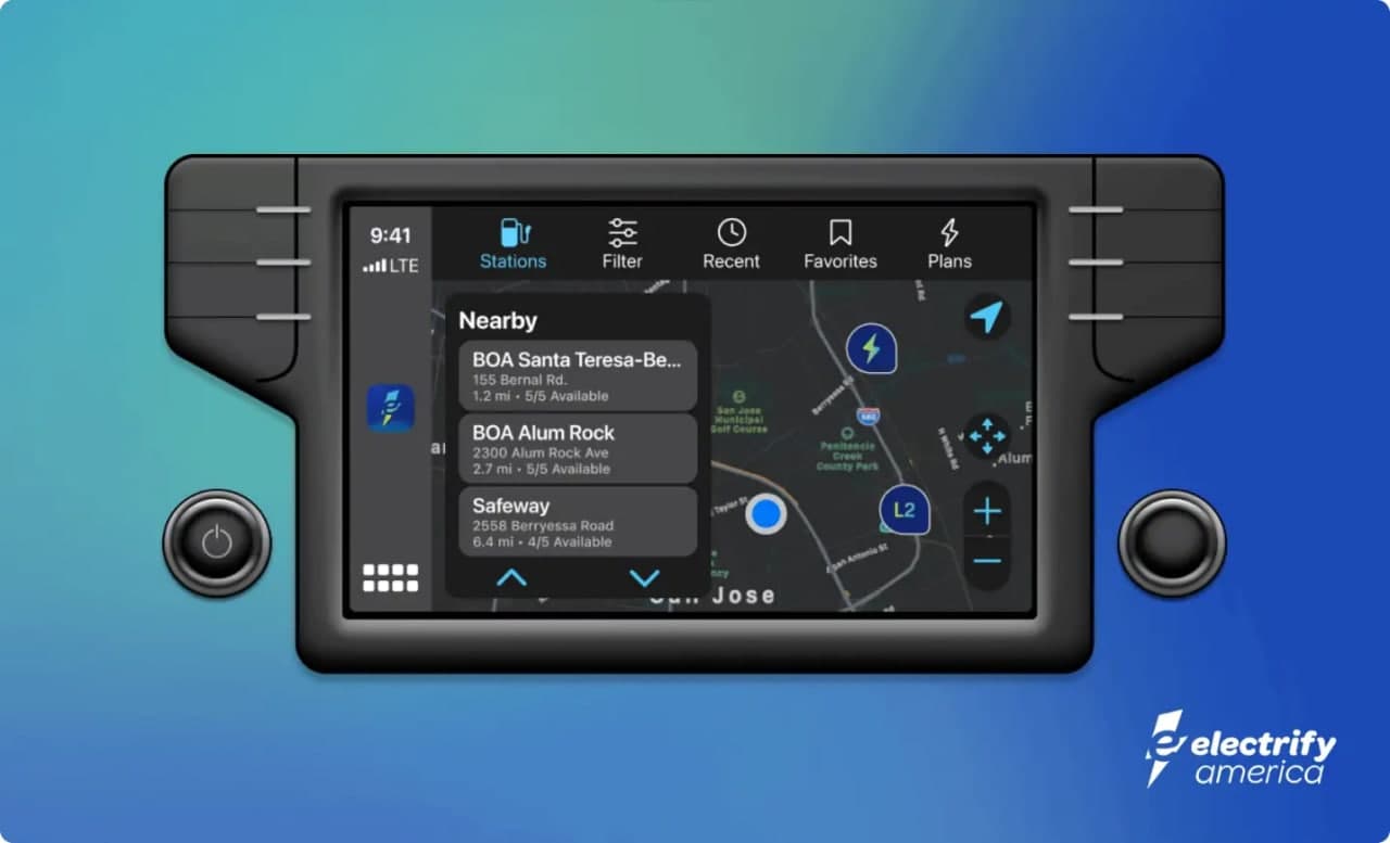 Electrify America 应用更新为 CarPlay 和 Android Auto 带来支持