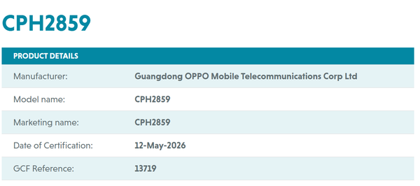 OPPO Reno 16F通过多项认证 支持80W快充 或于7月上市