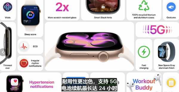 Apple Watch Series 11正式发布 苹果首款5G智能手表！