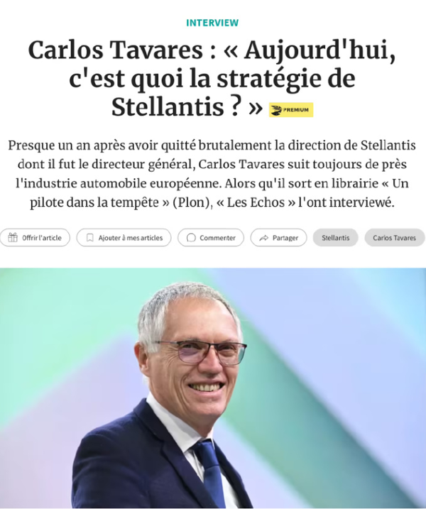 Stellantis前CEO:特斯拉将被中国车企击败 马斯克犯了错