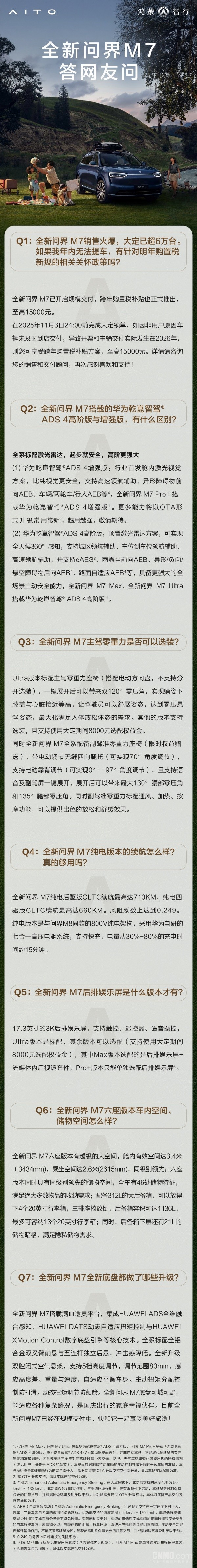至高1.5万！问界汽车解析全新M7跨年购置税关怀政策