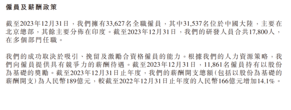 小米集团2023年财报内容节选