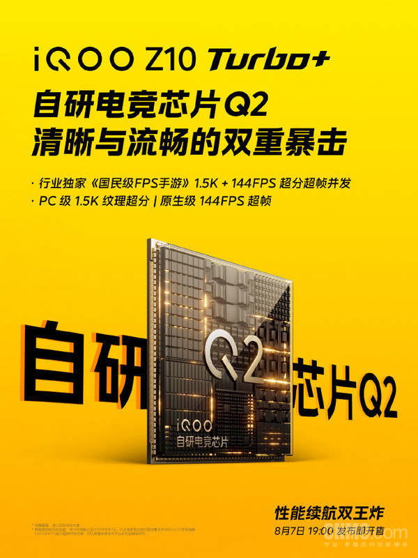 iQOO Z10 Turbo+配自研电竞芯片Q2 支持超分超帧并发