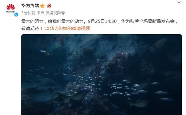 华为新品发布会预告视频:最大的阻力给我们最大的动力