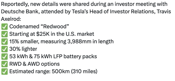 特斯拉Model Q配置及设计曝光 四驱＋75度电池 18万起？
