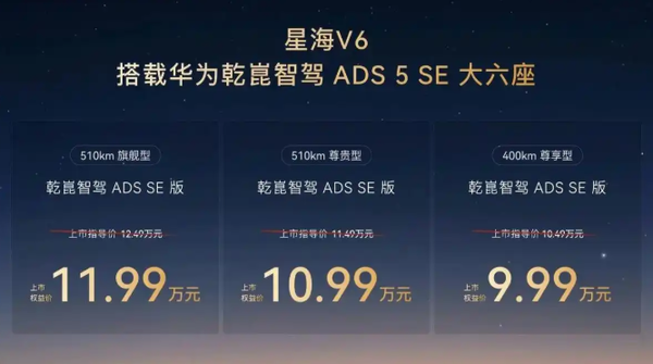 东风星海V6乾崑智驾ADS SE版上市,权益价9.99万元起
