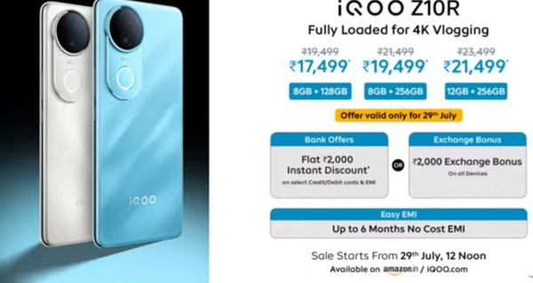 iQOO Z10R发布:联发科天玑7400芯片+5700mAh电池