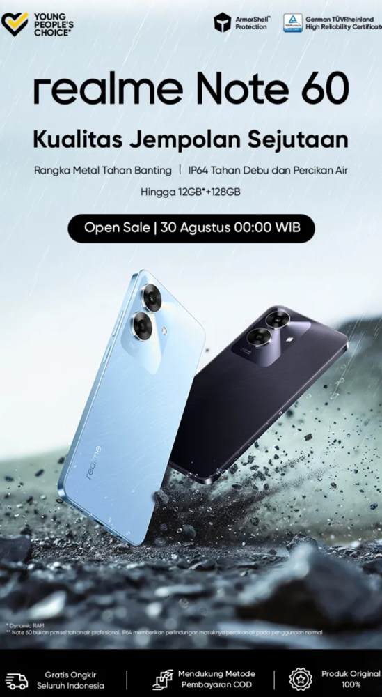 realme Note 60海外正式上市 起步4GB+64GB价格喜人