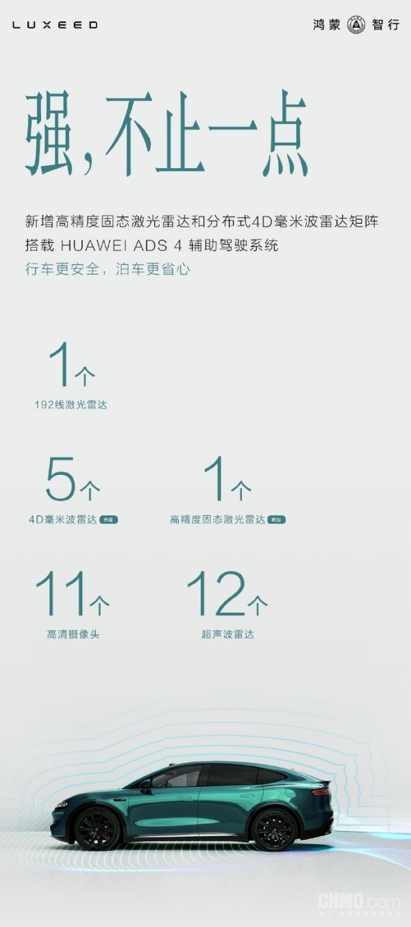新款智界R7开启小订 全系标配激光雷达 售26.8万元起