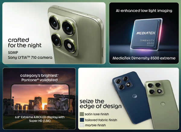 摩托罗拉Edge 70 Pro配置曝光 搭载天玑8500处理器