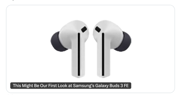 三星Galaxy Buds 3 FE渲染图曝光 黑牌配色新增AI功能
