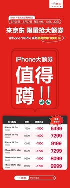 京东618提前放价！iPhone 14 Pro Max至高优惠1800元