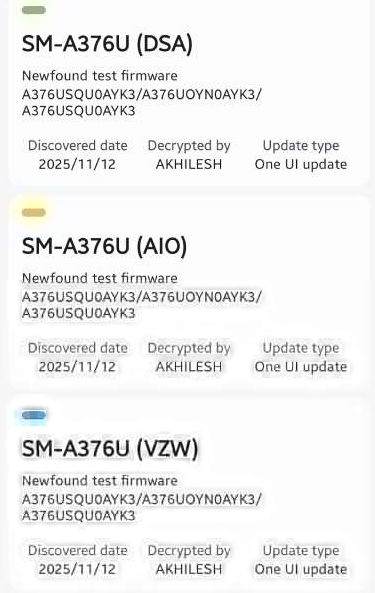 三星A37手机现身 搭载骁龙6 Gen 3平台和5000mAh电池