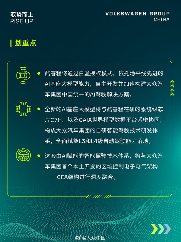 大众中国与地平线深化AI合作:加速L3/L4全栈自研